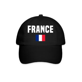 Frankreich, Frankreich - Baseballkappe - Schwarz/Schwarz - Vorne