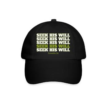 Suche nach seinem Willen - Baseballkappe - Schwarz/Schwarz - Vorne