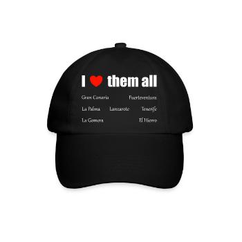 I love them all - Kanaren - Baseballkappe - Schwarz/Schwarz - Vorne