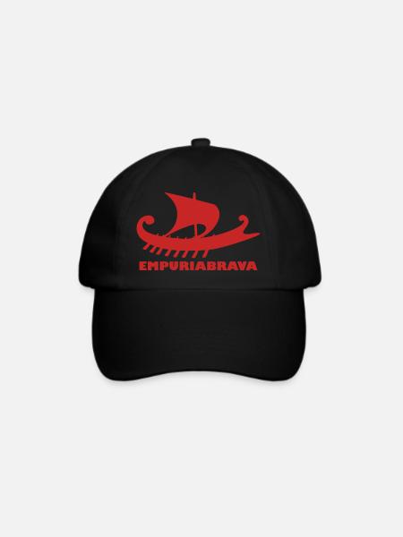 Schiff Empuriabrava/Schrift rot #C62626 - Baseballkappe - Schwarz/Schwarz