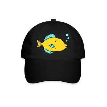 fisch comic - Baseballkappe - Schwarz/Schwarz - Vorne