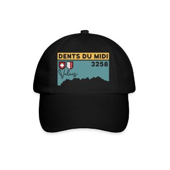 Dents Du Midi Finisher Berg Wallis Wandern Schweiz - Baseballkappe - Schwarz/Schwarz - Vorne