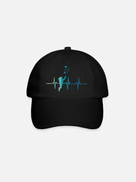 Astronauten-Herzschlag - Baseballkappe - Schwarz/Schwarz