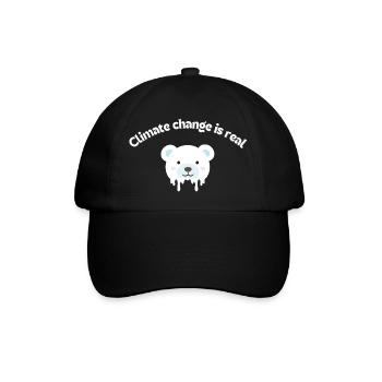 Schmelzender Polarbär Porträt - Baseballkappe - Schwarz/Schwarz - Vorne