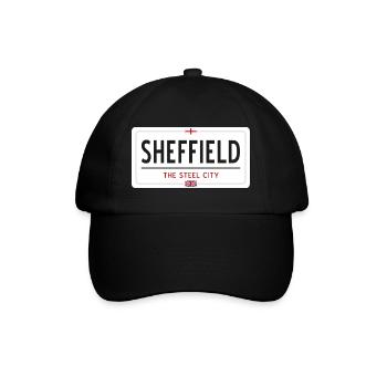 Ortsschild Sheffield - Baseballkappe - Schwarz/Schwarz - Vorne