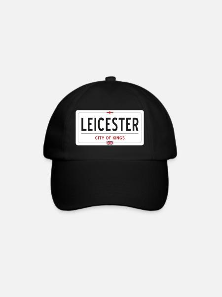 Ortsschild von Leicester - Baseballkappe - Schwarz/Schwarz