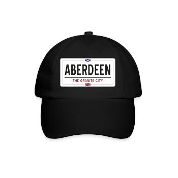 Ortsschild von Aberdeen - Baseballkappe - Schwarz/Schwarz - Vorne