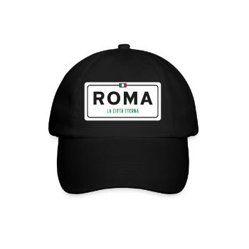 Rom Ortsschild - Baseballkappe - Schwarz/Schwarz - Vorne