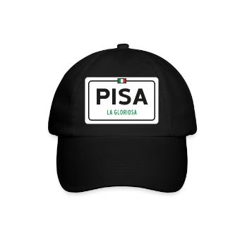 Ortsschild von Pisa - Baseballkappe - Schwarz/Schwarz - Vorne