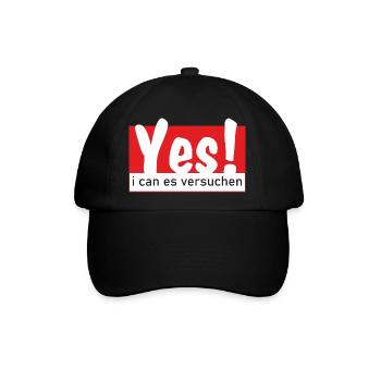Yes i can es versuchen - Baseballkappe - Schwarz/Schwarz - Vorne