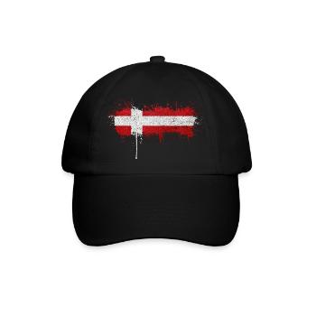 Dänemark Europa Dänische Flagge Nationalsymbole norden - Baseballkappe - Schwarz/Schwarz - Vorne