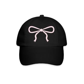 Niedliche rosa Schleife - Baseballkappe - Schwarz/Schwarz - Vorne