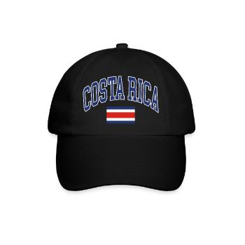 Costa Rica - Baseballkappe - Schwarz/Schwarz - Vorne