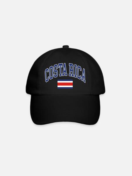 Costa Rica - Baseballkappe - Schwarz/Schwarz