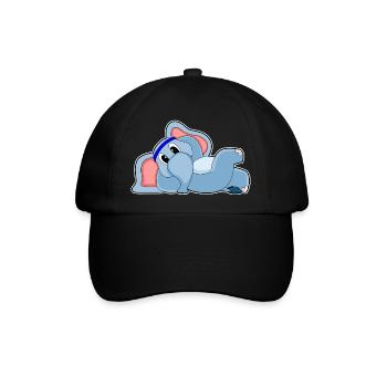 Lustiger Elefant  - Baseballkappe - Schwarz/Schwarz - Vorne