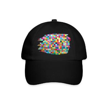 Bunte Blöcke - Baseballkappe - Schwarz/Schwarz - Vorne