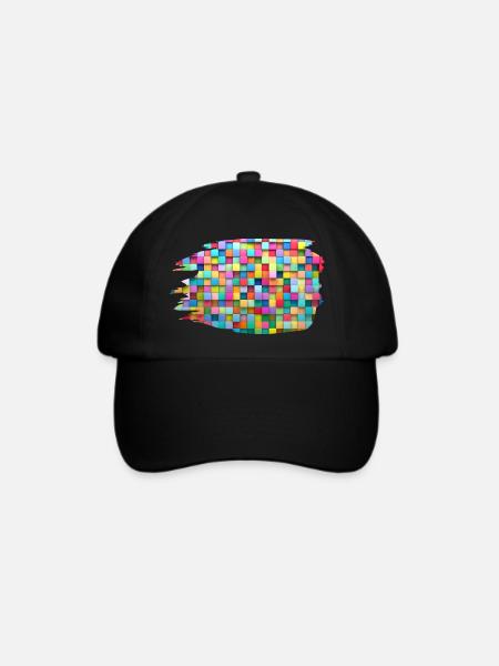 Bunte Blöcke - Baseballkappe - Schwarz/Schwarz