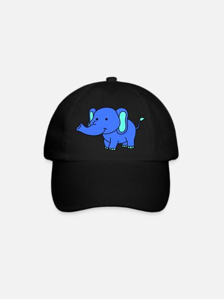 elefant - Baseballkappe - Schwarz/Schwarz