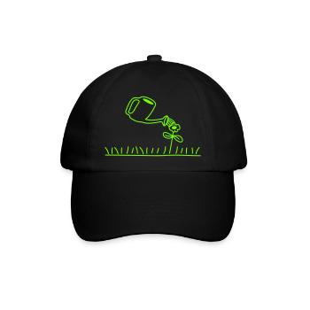 Hübsche Blume Gießen Wasser Gießkanne Rasen Wiese - Baseballkappe - Schwarz/Schwarz - Vorne