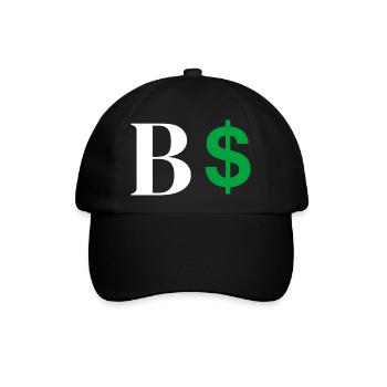 Buchstabe b Dollar - Baseballkappe - Schwarz/Schwarz - Vorne