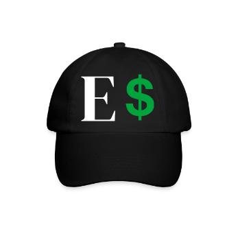 Buchstabe E Dollar - Baseballkappe - Schwarz/Schwarz - Vorne