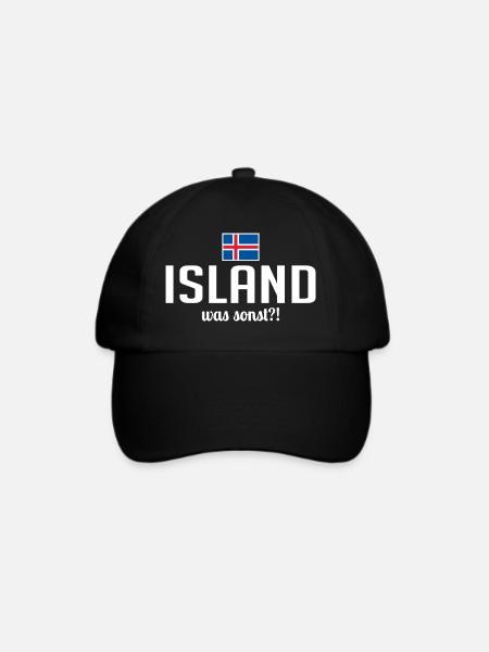 Island was sonst Spruch Skandinavien Urlaub - Baseballkappe - Schwarz/Schwarz