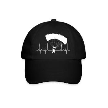 kardiogramm gleitschirm weiss - Baseballkappe - Schwarz/Schwarz - Vorne