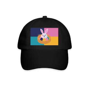 Osterhase No.05 - Baseballkappe - Schwarz/Schwarz - Vorne