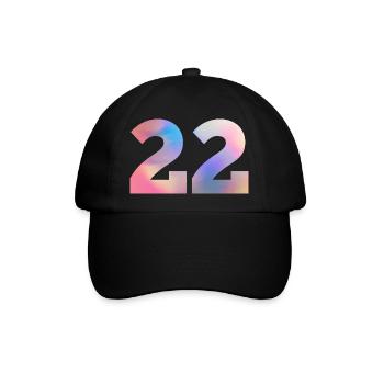 Bunte Zahl 22 - Baseballkappe - Schwarz/Schwarz - Vorne