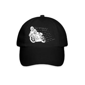 Weißer Biker und Geschwindigkeit - Baseballkappe - Schwarz/Schwarz - Vorne