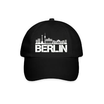 berlin skyline - Baseballkappe - Schwarz/Schwarz - Vorne