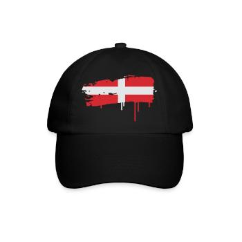 Pinselstrich inspiriert von der Flagge der Schweiz - Baseballkappe - Schwarz/Schwarz - Vorne