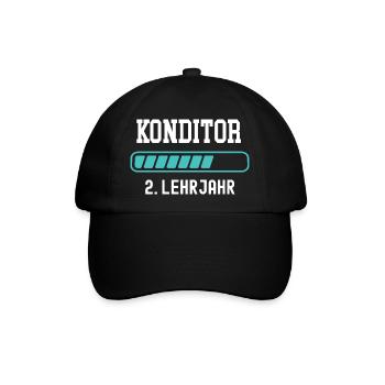 Konditor Ausbildung 2 Lehrjahr 2. Ausbildungsjahr - Baseballkappe - Schwarz/Schwarz - Vorne