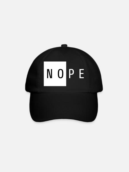 Nope White Geschenk - Baseballkappe - Schwarz/Schwarz