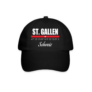 St. Gallen - Baseballkappe - Schwarz/Schwarz - Vorne