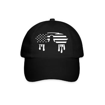 USA Sonnenbrille schmelzend – Aviator Flagge Trend - Baseballkappe - Schwarz/Schwarz - Vorne