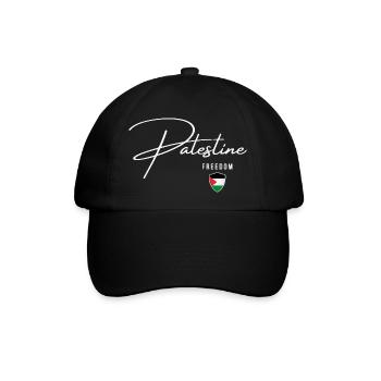 Palästinensische Flagge, ich bin mit Palästina verbunden - Baseballkappe - Schwarz/Schwarz - Vorne