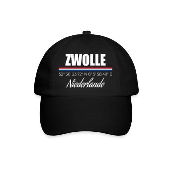 Zwolle - Baseballkappe - Schwarz/Schwarz - Vorne