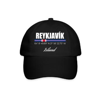 REYKJAVÍK - Baseballkappe - Schwarz/Schwarz - Vorne