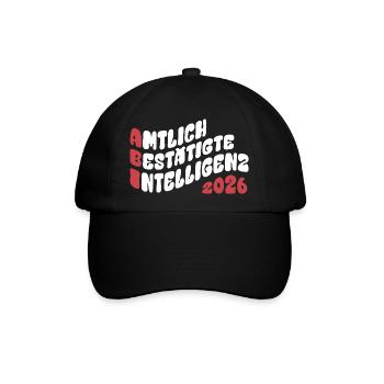 Abi 2026 - Abitur - Retro Flow Style Geschenk - Baseballkappe - Schwarz/Schwarz - Vorne