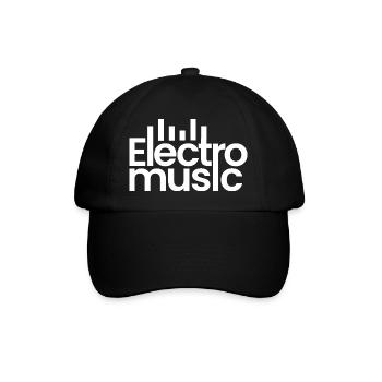 Elektro-Musik-Logo - Baseballkappe - Schwarz/Schwarz - Vorne