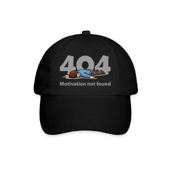 Motivation nicht gefunden – Fehler 404 - Baseballkappe - Schwarz/Schwarz - Vorne