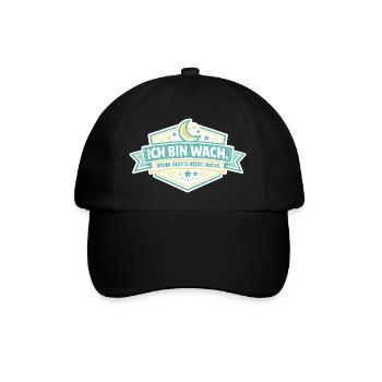 Ich bin wach Badge - Baseballkappe - Schwarz/Schwarz - Vorne
