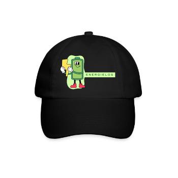 Energielos Akku Cartoon - Baseballkappe - Schwarz/Schwarz - Vorne