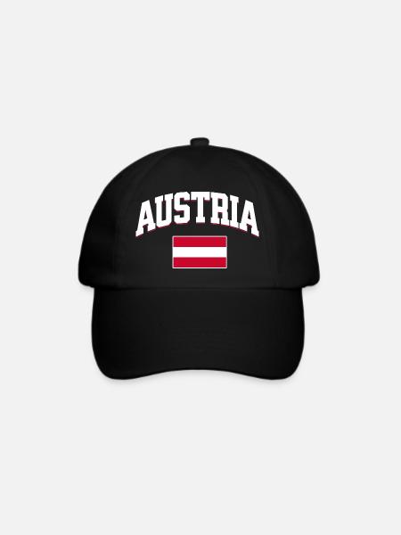 Austria Football Lover Retro Sports Design - Baseballkappe - Schwarz/Schwarz