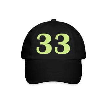 33- - Baseballkappe - Schwarz/Schwarz - Vorne