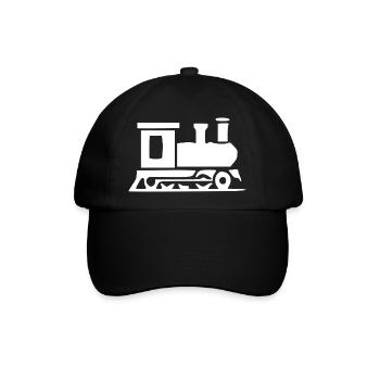 Zug Bahn Reise reisen Urlaub Geschenk - Baseballkappe - Schwarz/Schwarz - Vorne