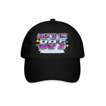 Back to the 80s Neon Retro - Baseballkappe - Schwarz/Schwarz - Vorne
