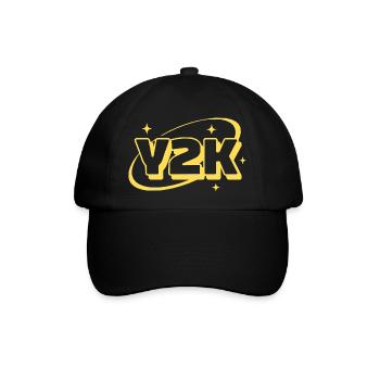 Y2K Retro Glanz Grafik - Baseballkappe - Schwarz/Schwarz - Vorne
