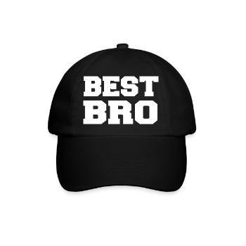 Best Bro Meilleur Frère Typo Blanc - Baseballkappe - Schwarz/Schwarz - Vorne